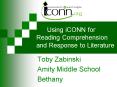 Using iCONN for Reading Comprehension and Response to Literature PowerPoint PPT Presentation