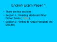 English Exam Paper 1 PowerPoint PPT Presentation