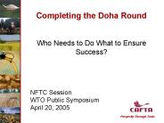 Completing the Doha Round
