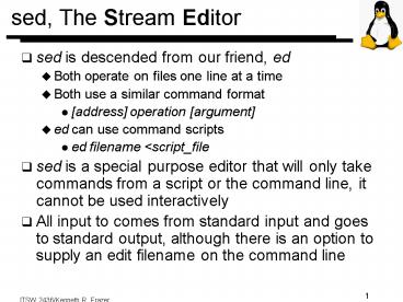 sed, The Stream Editor