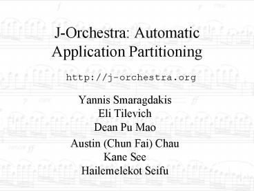 JOrchestra: Automatic Application Partitioning