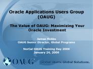Oracle Applications Users Group (OAUG)