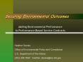 Securing Environmental Outcomes PowerPoint PPT Presentation