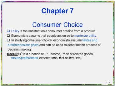 Consumer Choice
