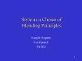 Style as a Choice of Blending Principles PowerPoint PPT Presentation