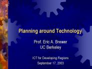 Planning around Technology