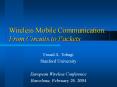 Wireless Mobile Communication: From Circuits to Packets PowerPoint PPT Presentation