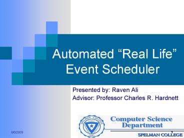 Automated Real Life Event Scheduler