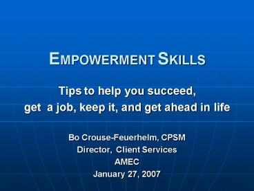 EMPOWERMENT SKILLS