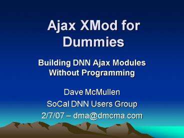 Ajax XMod for Dummies