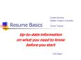 Career Services Eastern Oregon University Resume Basics Online Tutorial PowerPoint PPT Presentation