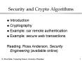 Security and Crypto Algorithms PowerPoint PPT Presentation