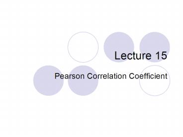 Pearson Correlation Coefficient