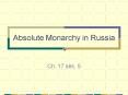 Absolute Monarchy in Russia PowerPoint PPT Presentation