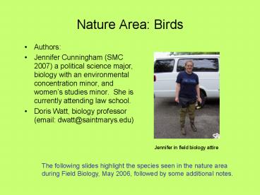Nature Area: Birds