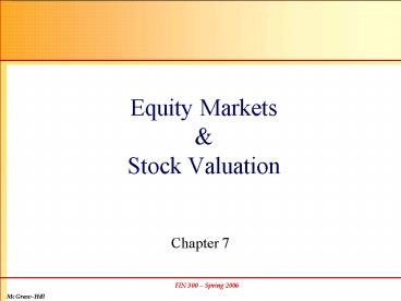 Equity Markets
