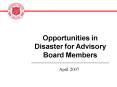 Opportunities in Disaster for Advisory Board Members PowerPoint PPT Presentation