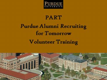 Purdue Alumni Recruiting for Tomorrow
