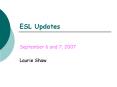 ESL Updates PowerPoint PPT Presentation