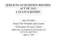 SERVICES ACQUISITION REFORM ACT OF 2003 A STATUS REPORT PowerPoint PPT Presentation