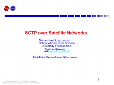 SCTP over Satellite Networks