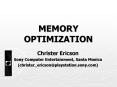 MEMORY OPTIMIZATION PowerPoint PPT Presentation