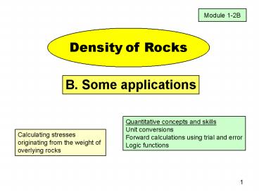 Quantitative concepts and skills