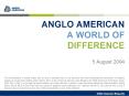 ANGLO AMERICAN A WORLD OF DIFFERENCE PowerPoint PPT Presentation