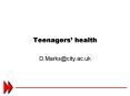 Teenagers health PowerPoint PPT Presentation