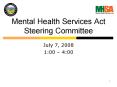 Mental Health Services Act Steering Committee PowerPoint PPT Presentation