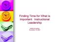 Finding Time for What is Important: Instructional Leadership IASB Convention November 16, 2007 PowerPoint PPT Presentation