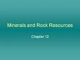 Minerals and Rock Resources PowerPoint PPT Presentation