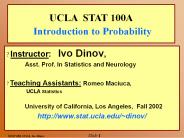 UCLA STAT 100A  Introduction to Probability