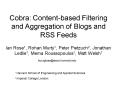 Cobra: Contentbased Filtering and Aggregation of Blogs and RSS Feeds PowerPoint PPT Presentation