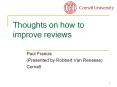 Thoughts on how to improve reviews PowerPoint PPT Presentation