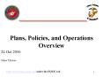 Plans, Policies, and Operations Overview PowerPoint PPT Presentation