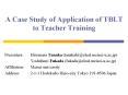 A Case Study of Application of TBLT to Teacher Training PowerPoint PPT Presentation