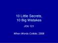 10 Little Secrets, 10 Big Mistakes PowerPoint PPT Presentation