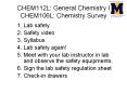 CHEM112L: General Chemistry I CHEM106L: Chemistry Survey PowerPoint PPT Presentation