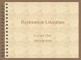 Restoration Literature PowerPoint PPT Presentation