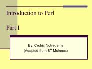 Introduction to Perl Part 