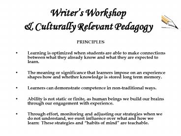 Writers Workshop presentation | free to view
