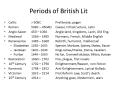 Periods of British Lit PowerPoint PPT Presentation