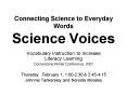 Connecting Science to Everyday Words Science Voices PowerPoint PPT Presentation