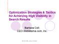Optimization Strategies PowerPoint PPT Presentation