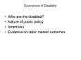 Economics of Disability PowerPoint PPT Presentation