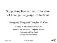 Supporting Interactive Exploration of Foreign Language Collections