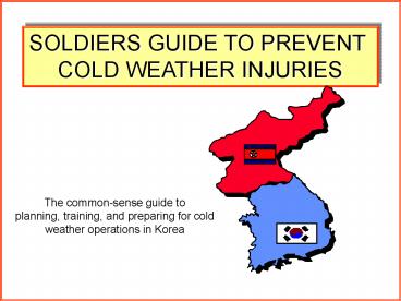 SOLDIERS GUIDE TO PREVENT