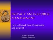 PRIVACY AND RECORDS MANAGEMENT