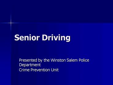Senior Driving